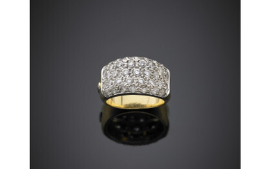MACO'S Colourless stone pavé bi-coloured gold ring, g 13.10 size 14/54.Read more