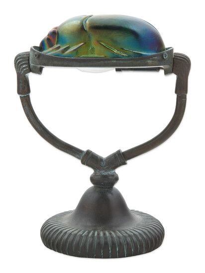 MANNER OF TIFFANY STUDIOS, “SCARAB” TABLE LAMP