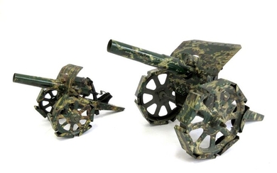 Made in Germany, two field guns with primer,...