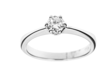 Made in Italy - 18 kt. White gold - Ring - 0.40 ct Diamond
