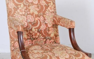 Mahogany Chippendale open armchair