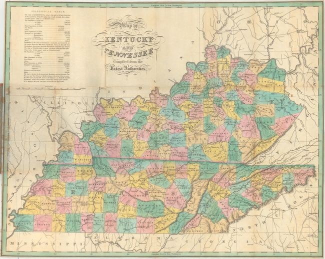 "Map of Kentucky and Tennessee Compiled from the Latest Authorities", Finley, Anthony