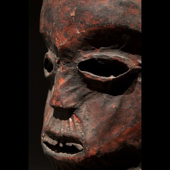 Mask - Animal skin, wood... - Ekoi - Nigeria