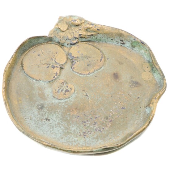 McClelland Barclay Art Nouveau Style Bronze Lilly Pad Dish, Early to Mid-20th C.