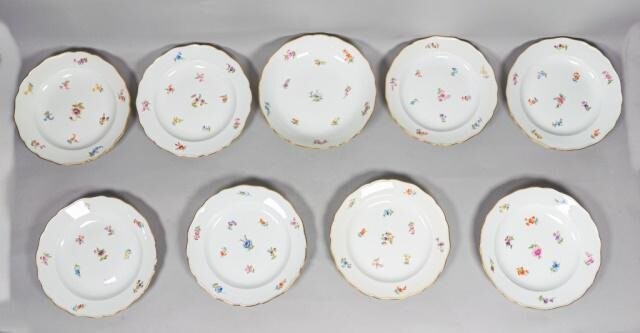 Meissen Scattered Flowers Bowl and Plates