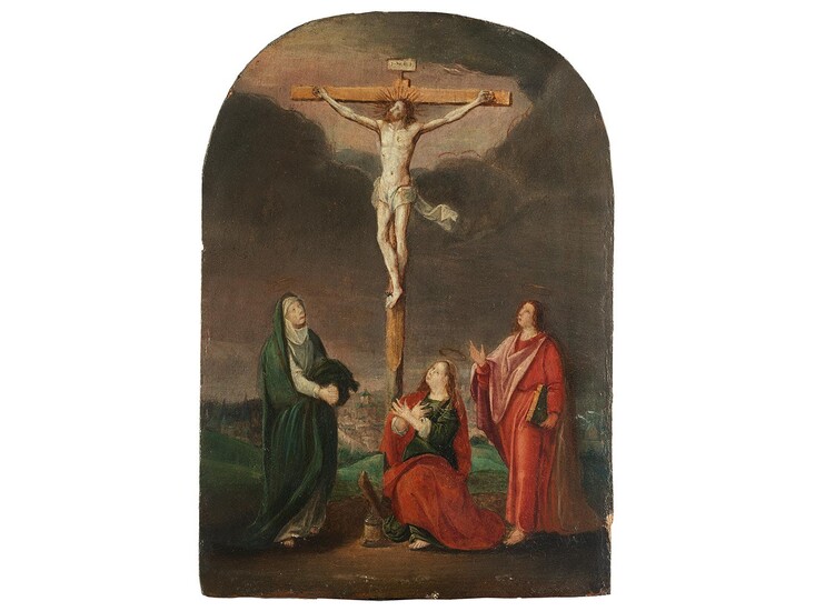 Meister der flämischen Schule des 16. Jahrhunderts, Christus am Kreuz