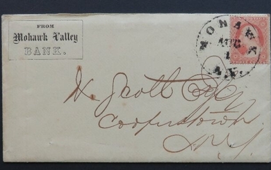 Mohawk Valley Bank Business Mail to Cooperstown NY 1860
