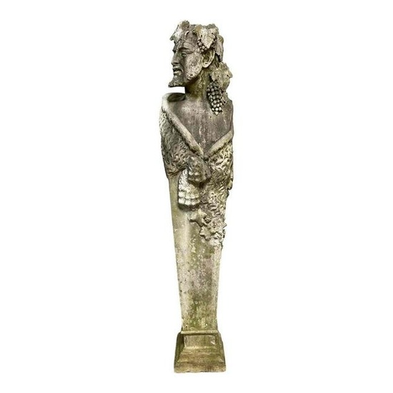 Monumental Carved Marble Sculpture of BACCHUS Greek Roman God of Wine