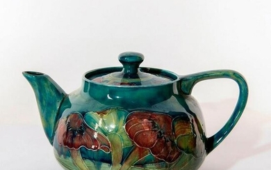 Moorcroft Pottery Teapot, Claremont Pattern