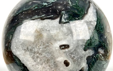 Moss Agate Fine polished Large AAA moss agate Sphere - Height: 19.45 cm - Width: 19.45 cm- 9700 g