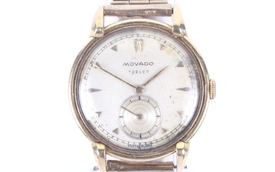 Movado, Turler, a gentleman's Swiss 18ct gold round wrist watch circa, 1950(?)