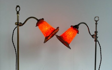 Muller Frères - Table lamp (2) - chrome, bronze