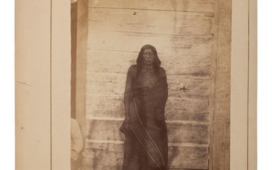 [NATIVE AMERICANS]. JACKSON, William Henry (1843-1942), photographer. Albumen photograph of Crow Chief Mit-Cho-Ash, or Old Onion. Hayden Geological Survey, [1871].