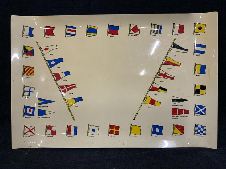NATO Phonetic Alphabet & Flags Serving Tray