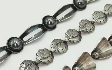 NIELS ERIK FROM; Modernist Sterling Silver Necklaces And Bracelet