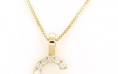 "Necklace G" - 18 kt. Yellow gold - Necklace with pendant - 0.11 ct Diamond