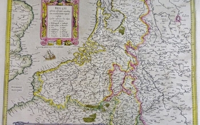Netherlands, Lage Landen; Mercator - Belgii inferioris descriptio emendata cum circumiacentium regionium confinijs - 1581-1600