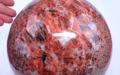 ** New Find ** Rare Pinkish-Orange Cipolin Sparkling Sphere - 200×200×200 mm - 11902 g