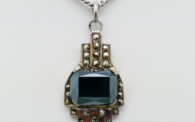 No Reserve Price - French Art Deco - Necklace with pendant Silver