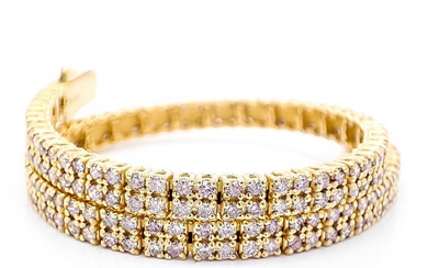 No Reserve Price - IGI Certified 2.36 Carat Pink Diamonds Bracelet - Yellow gold
