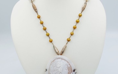 No reserve price - Necklace with pendant - 18kt gold - Metal, Silver, Yellow gold