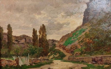 Odoardo Borrani (1833 - 1905) - Paesaggio toscano macchiaiolo