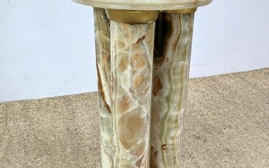 Onyx Stone Three Column Display Pedestal. Round onyx to