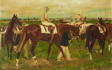 Otto Dill - Jockeys vor dem Rennen