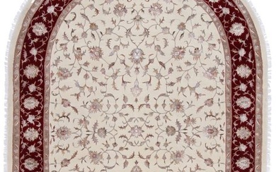 Oval Indo-Tabriz Wool & Silk - Faraji Design Carpet - Rug - 310 cm - 209 cm