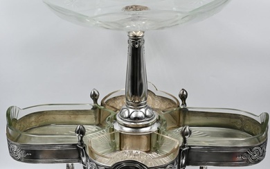 Oversized and impressive centerpiece, silver plated, Germany, art deco,...