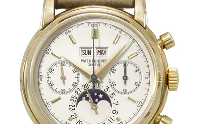 PATEK PHILIPPE. A VERY RARE AND HIGHLY ATTRACTIVE 18K GOLD...