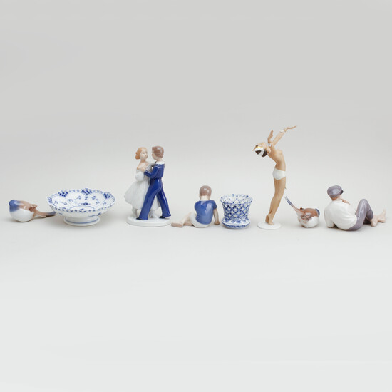 PORCELAIN ITEMS, 8 pcs, Denmark and Germany.