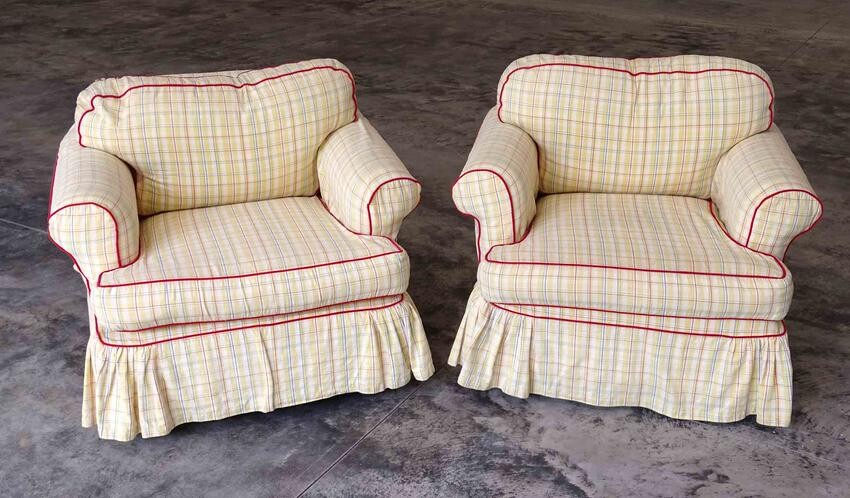 Pair Decorative Upholstered Chairs