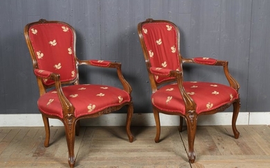 Pair French LXV Style Fauteuils