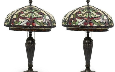Pair of Dale Tiffany Style Table Lamps