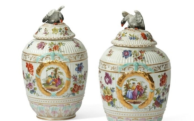 Pair of Dresden porcelain vases
