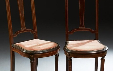 Pair of French Inlaid Mahogany Louis XVI Style Side