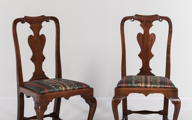 Pair of Queen Anne Carved Cedar Side Chairs