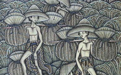 Kebut, I ketut (b. Pengosekan, Ubud, Bali, 1940) Panen Raya (Harvest)