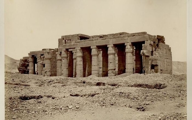 Pascal Sébah Phot. - 1870 - Ramesseum, Thebes & Fountain of Ablutions, Cairo, Egypt - 2 XXL Vintage Photographs