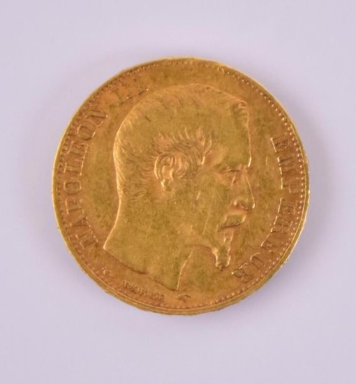 Pièce en or 20 Fr Napoléon III, 1855...