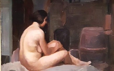 Pittore del XX secolo, Nudo femminile seduto di spalle