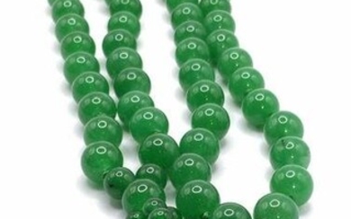Polished Natural Green Chrysoprase Sphere Necklace