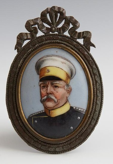 Porcelain Portrait Miniature of a German Naval Captain