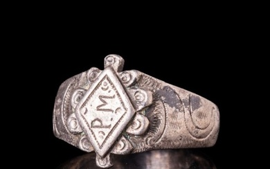Post-medieval Silver Tudor Period Wedding Ring with Initials