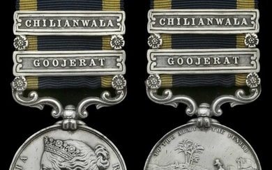Punjab 1848-49, 2 clasps, Chilianwala, Goojerat (Gunner Wm. Madgwick, 3rd Tp. 2nd Bde. H. Arty....