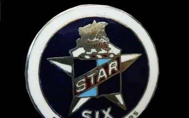 RARE 1920's Durant Motors Star Six Car Badge