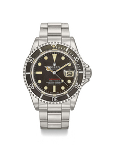 ROLEX. A RARE AND ATTRACTIVE STAINLESS STEEL AUTOMATIC WRISTWATCH WITH SWEEP CENTRE SECONDS, DATE, BRACELET, TROPICAL DIAL AND BEZEL, BLANK GUARANTEE AND BOX, SIGNED ROLEX, OYSTER PERPETUAL DATE, 200M= 660FT, REF. 1680, CASE NO. 2’355’379, CIRCA 1970