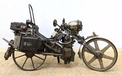 ROYER Welded Found Object Motorcycle Sculpture. Large