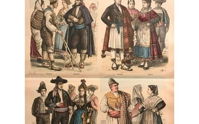 Rare 19thc Costume Plates of Spain